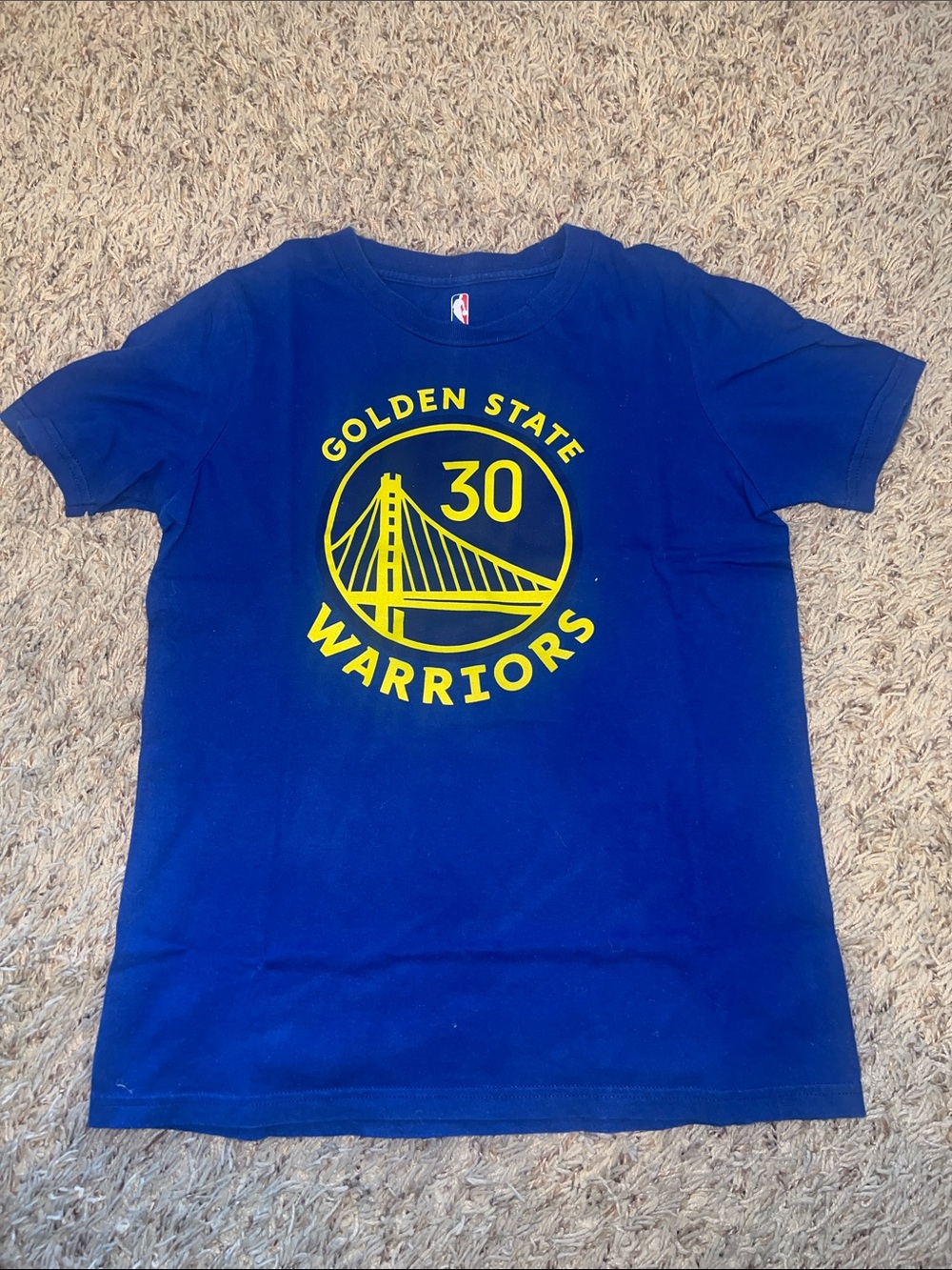 NBA Golden State Warriors Youth Tee in Blue and Yellow